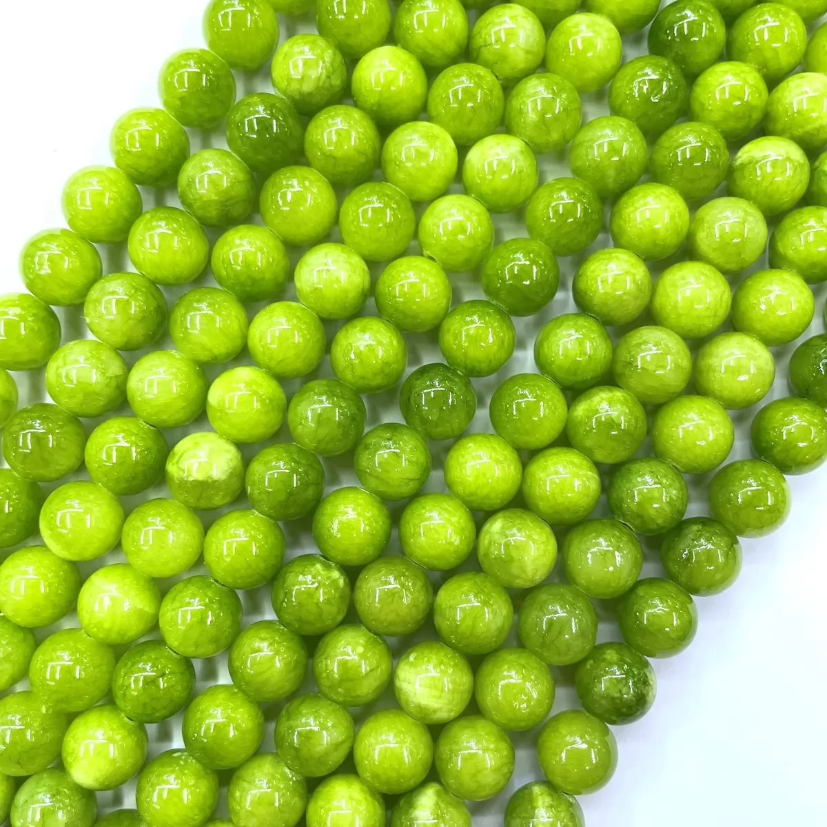 Dyed Honey Jade, Plain Round, Approx 4mm-14mm, Approx 380mm, Green #1