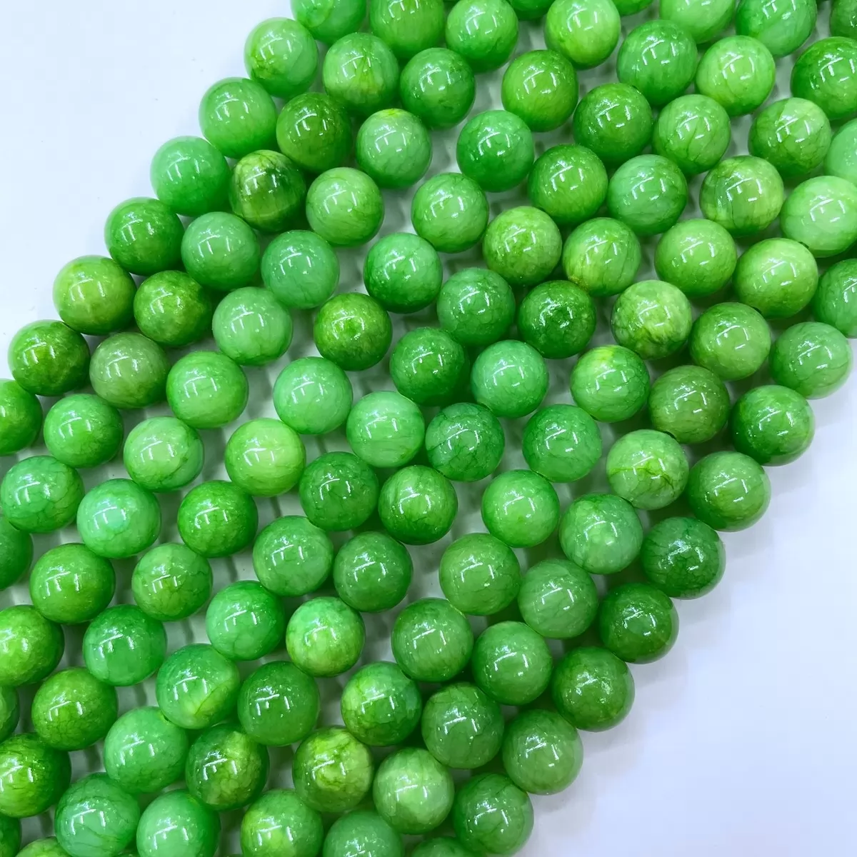 Dyed Honey Jade, Plain Round, Approx 4mm-14mm, Approx 380mm, Green #7