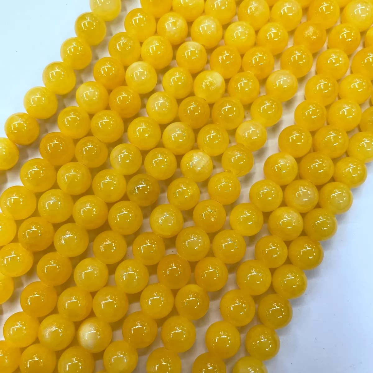 Dyed Honey Jade, Plain Round, Approx 4mm-14mm, Approx 380mm, Yellow #6