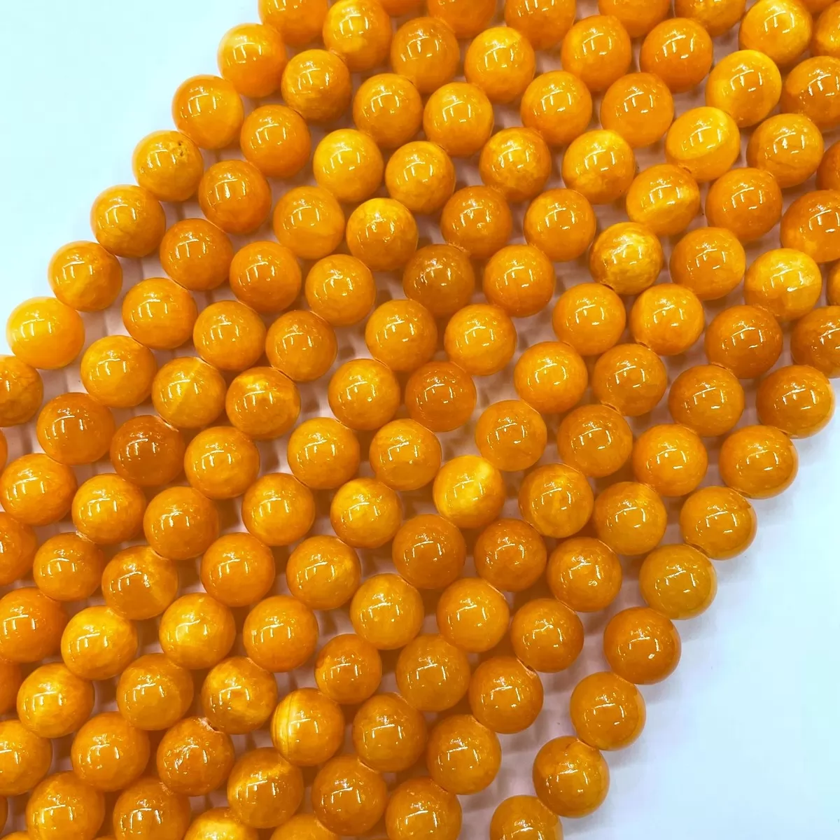 Dyed Honey Jade, Plain Round, Approx 4mm-14mm, Approx 380mm, Yellow #1