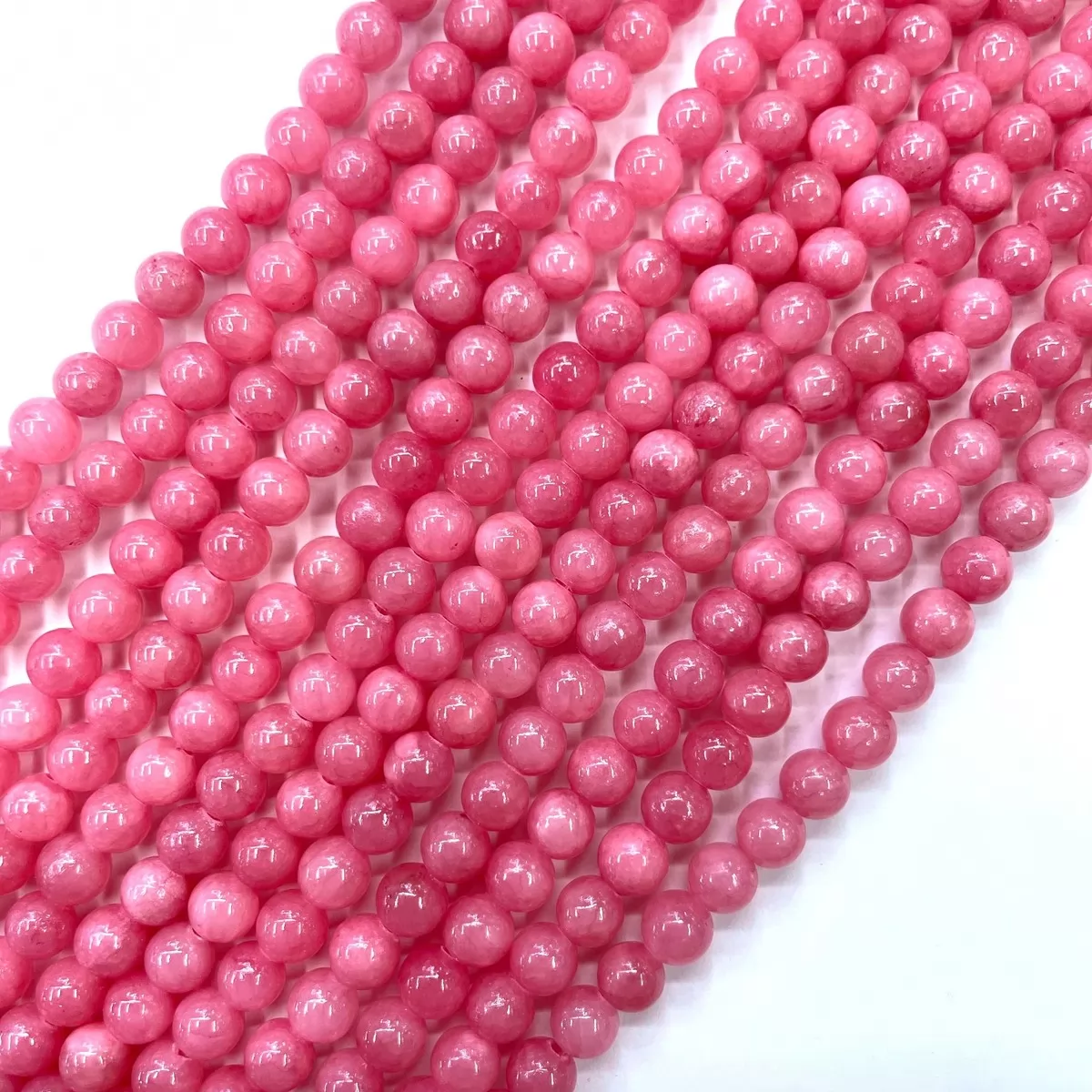Dyed Honey Jade, Plain Round, Approx 4mm-14mm, Approx 380mm, Pink #4