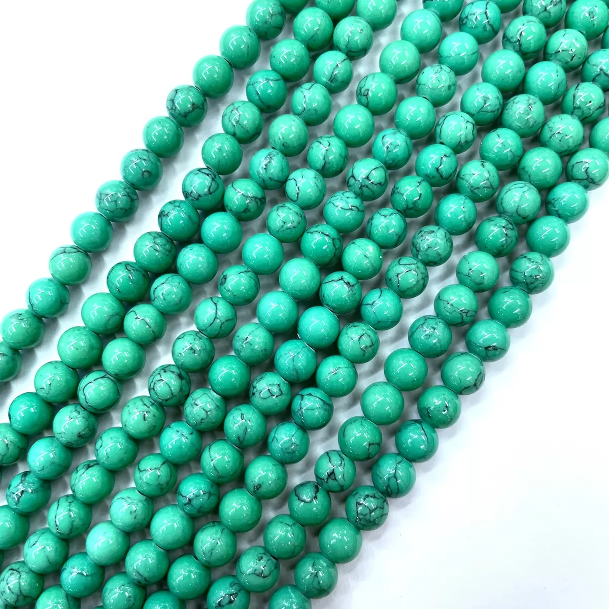 Synthetic Turquoise, Plain Round, Approx 4mm-14mm, Approx 380mm, Green