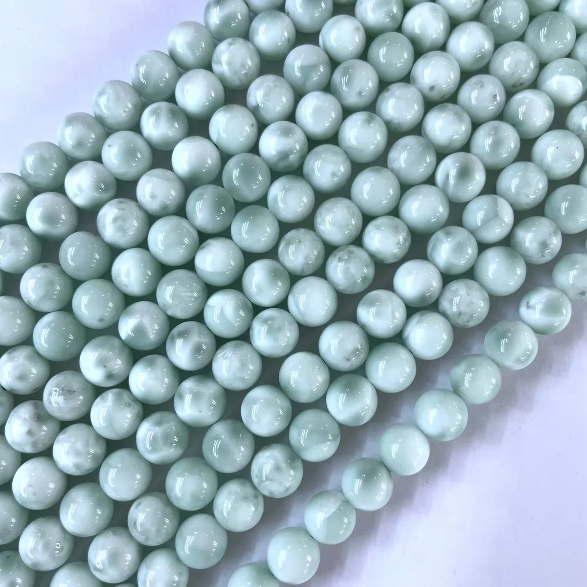 Green Angelite, Plain Round, Approx 6mm-12mm, Approx 380mm