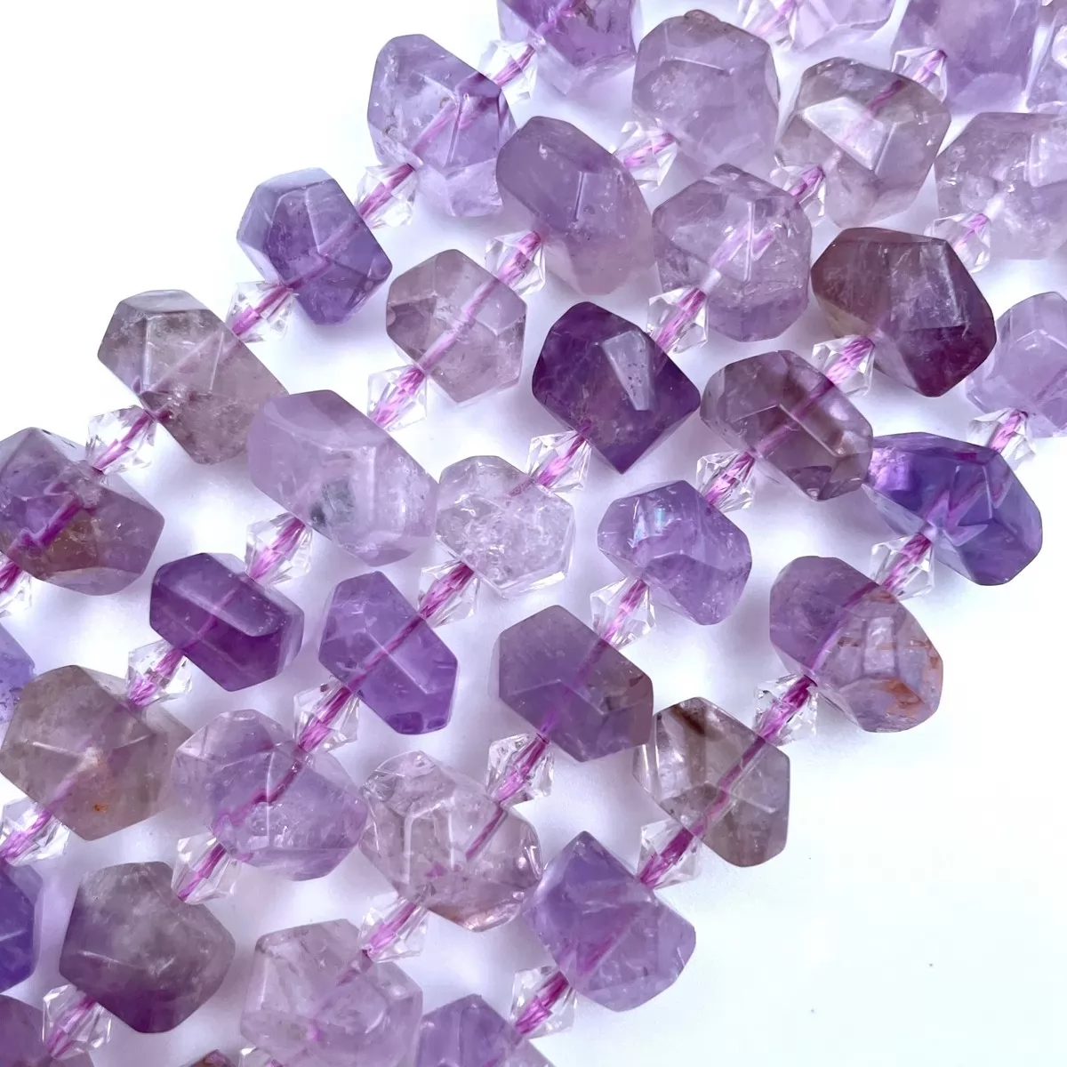 Light Amethyst, Cross Drilled Nugget, Approx 10-12mm x 13-15mm, Approx 380mm