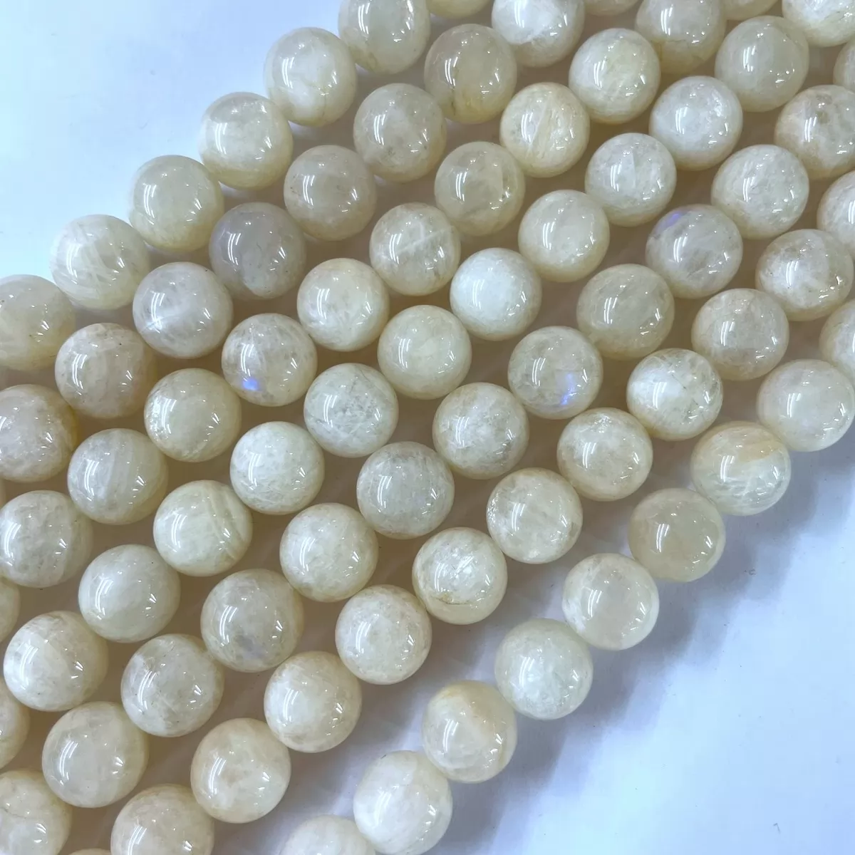 White Moonstone, Plain Round, Approx 6mm-12mm, Approx 380mm