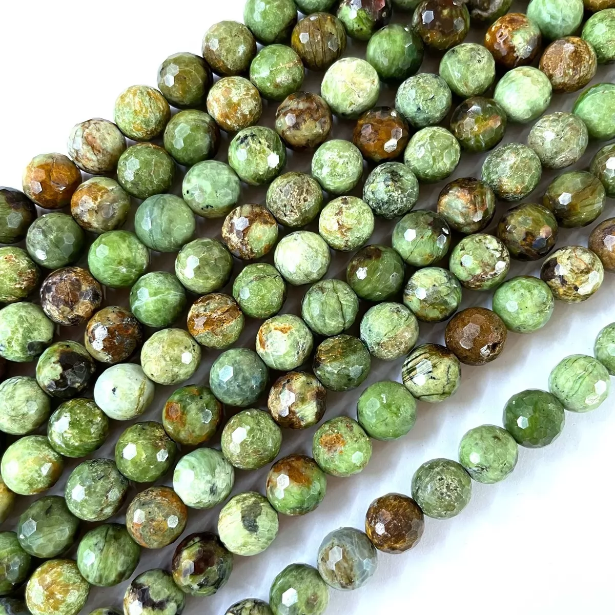 Green Opal, Faceted Round, Approx 6mm-12mm, Approx 380mm
