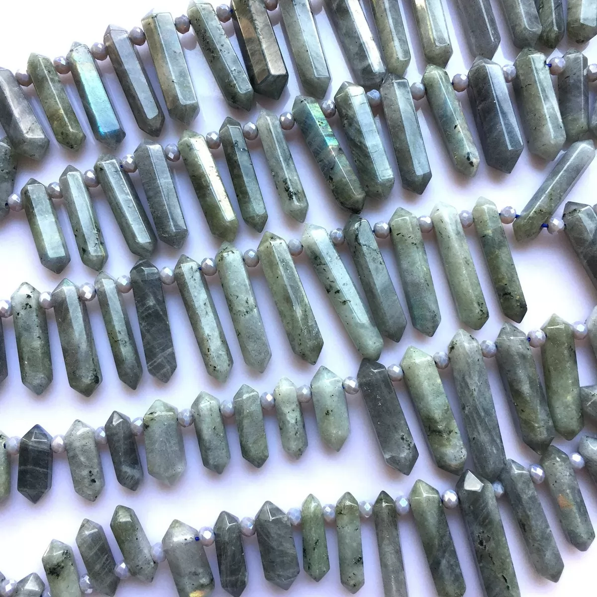 Labradorite, Graduated Top side drilled point , Approx 8-10mm x 30-40mm, Approx 25pcs