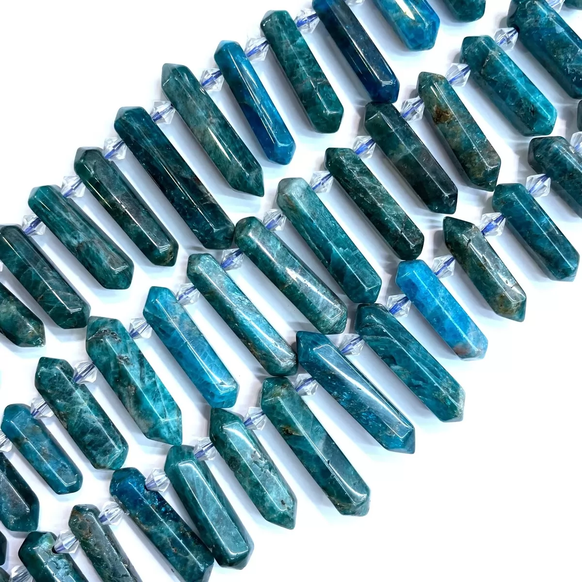 Apatite, Graduated Top side drilled point , Approx 8-10mm x 30-40mm, Approx 25pcs