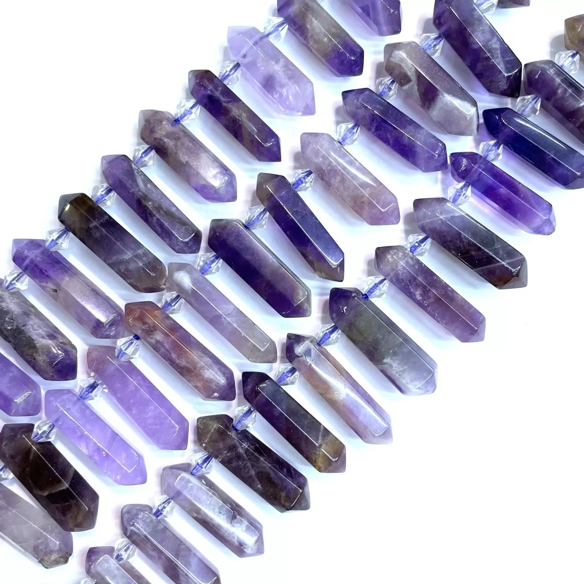 Chevon Amethyst, Graduated Top side drilled point , Approx 8-10mm x 30-40mm, Approx 25pcs