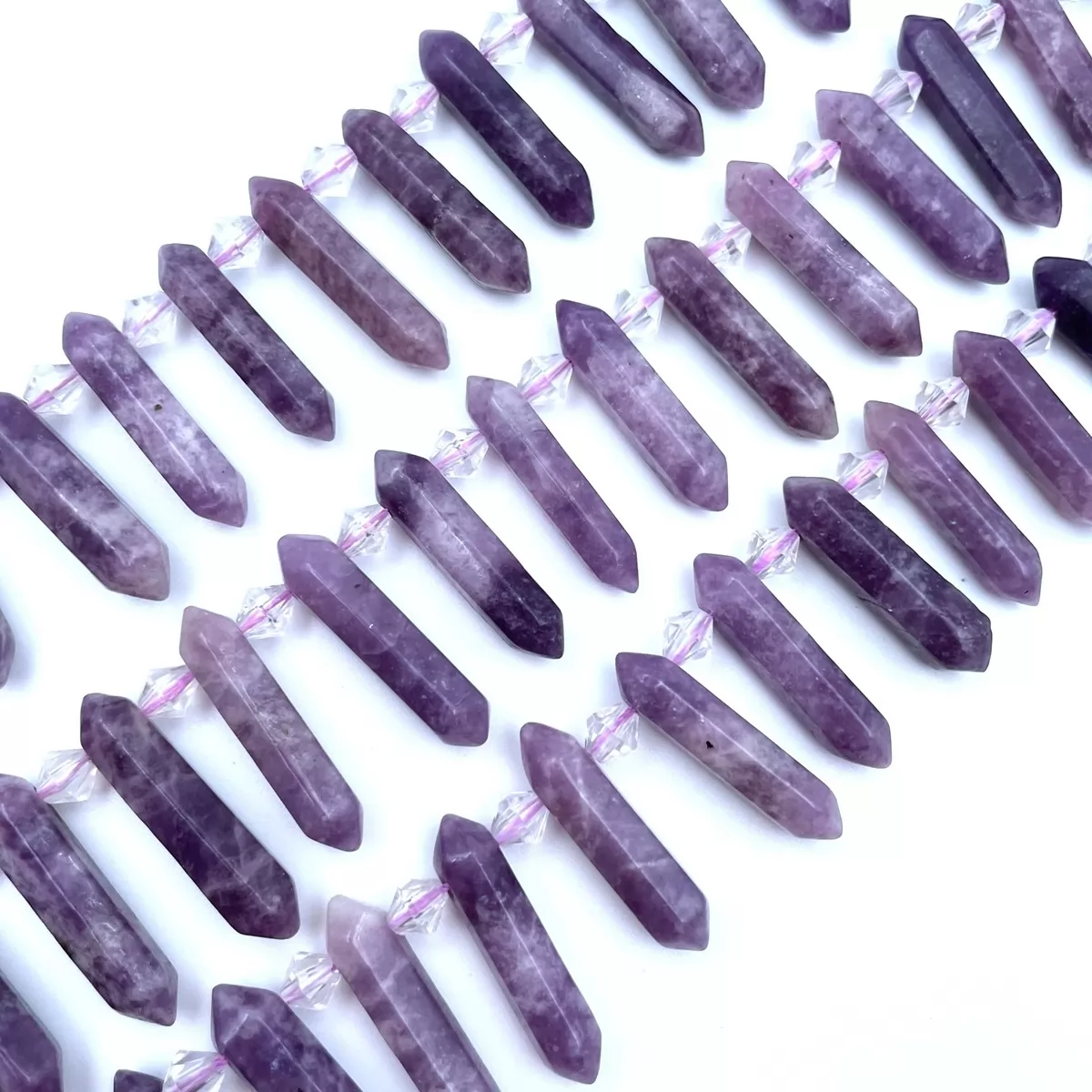 Lepidolite, Top side drilled point , Approx 6-8mm x 25-30mm, Approx 30pcs