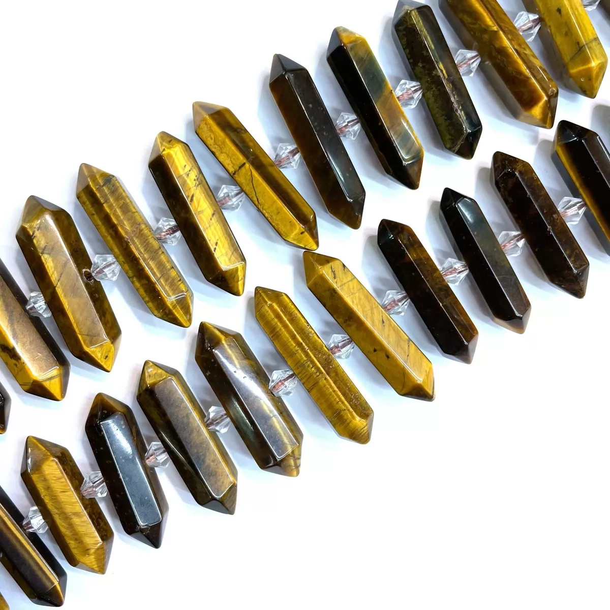 Tiger Eye, Graduated Middle side drilled point , Approx 8-10mm x 30-40mm, Approx 25pcs