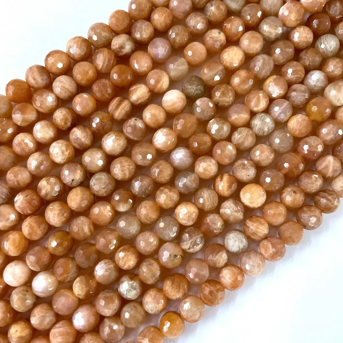 Peach Moonstone, Plain Round, Approx 6mm-12mm, Approx 380mm