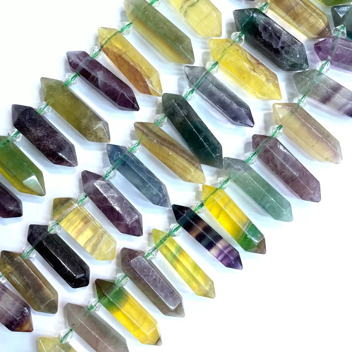 Fluorite, Graduated Top side drilled point , Approx 8-10mm x 30-40mm, Approx 25pcs
