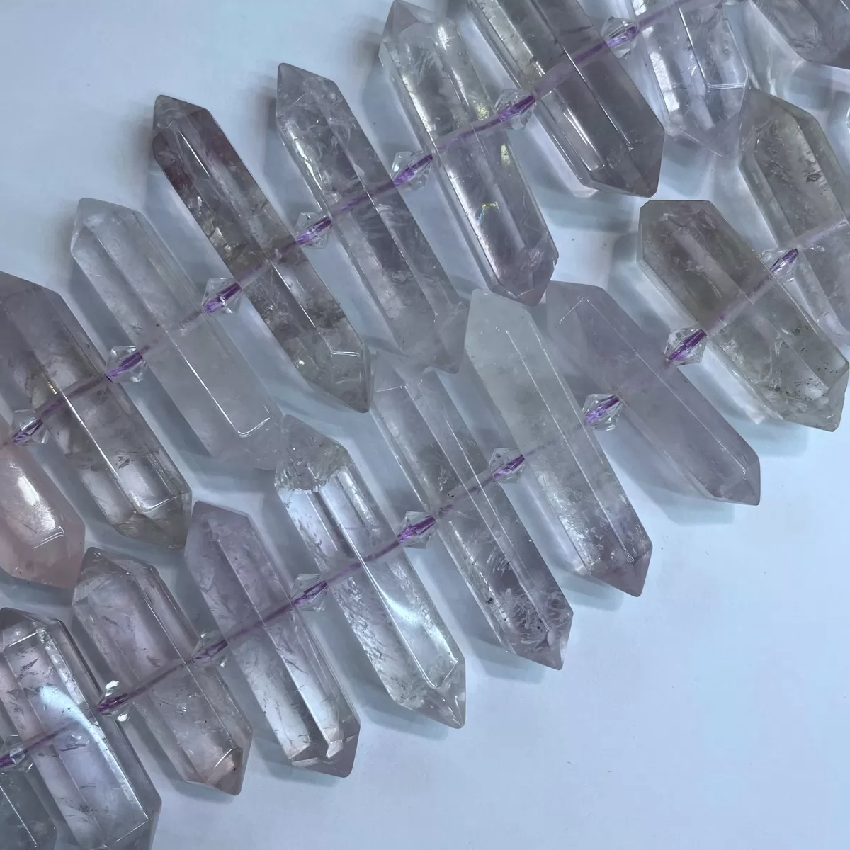 Crystal Quartz, Graduated Middle side drilled point , Approx 8-10mm x 30-40mm, Approx 25pcs