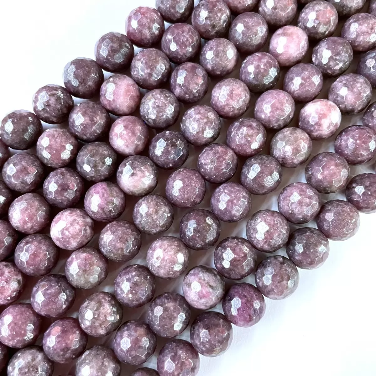 Lepidolite Dark, Faceted Round, Approx 4mm-12mm, Approx 380mm