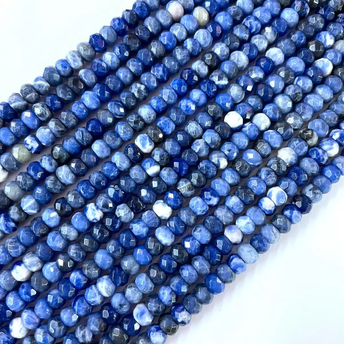 Sodalite, Faceted Rondelle,4x6mm, Approx 380mm