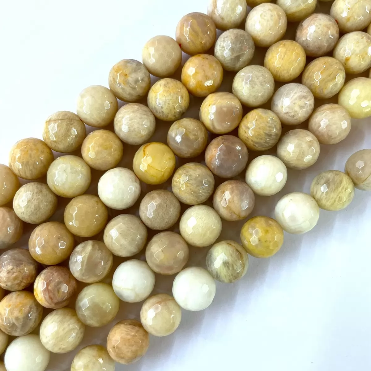 Yellow Sunstone, Faceted Round, Approx 4mm-12mm, Approx 380mm