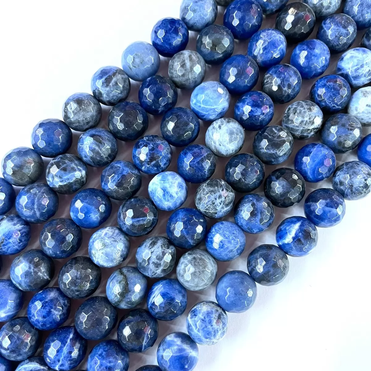 Sodalite, Faceted Round, Approx 4mm-12mm, Approx 380mm