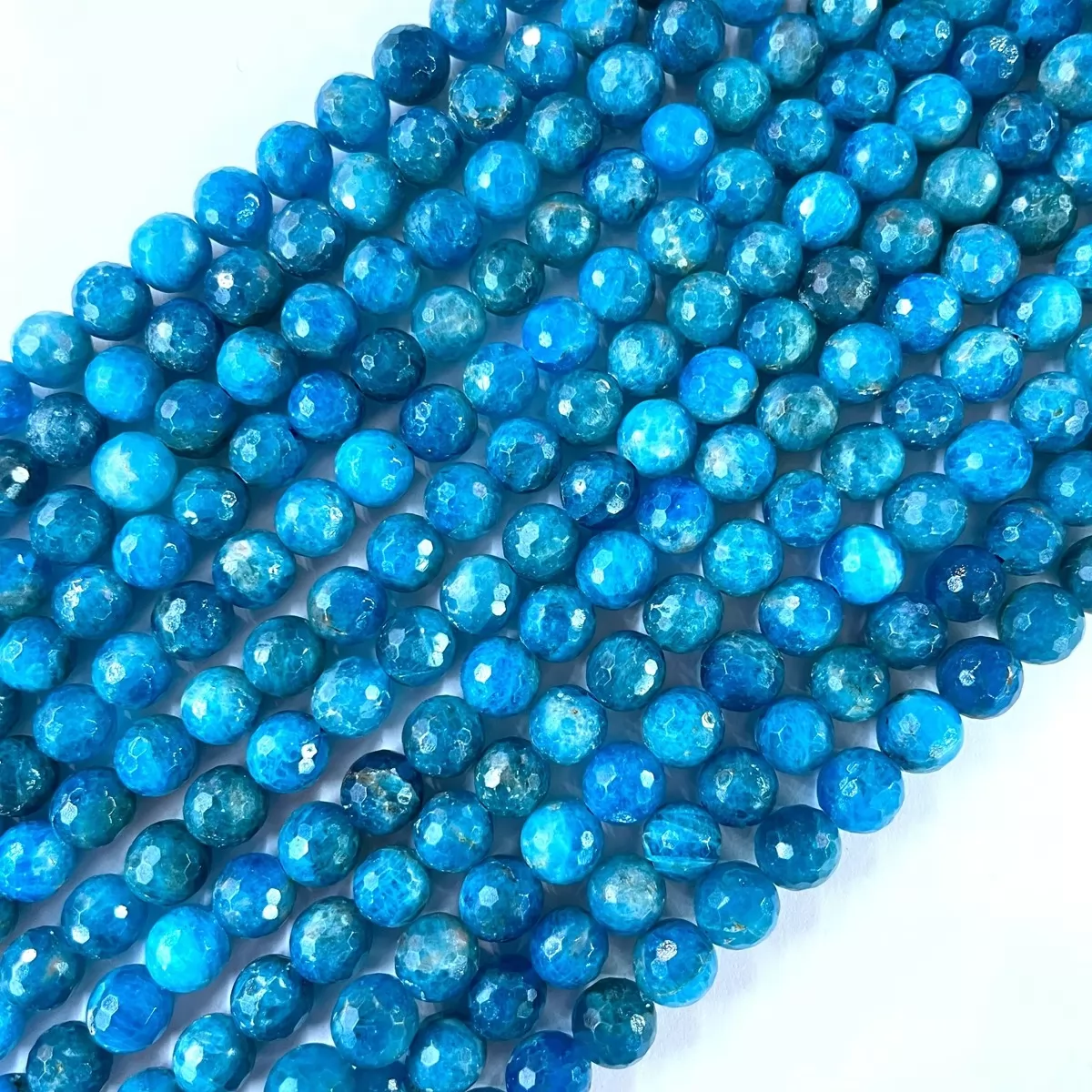 Apatite, Faceted Round, Approx 4mm-12mm, Approx 380mm