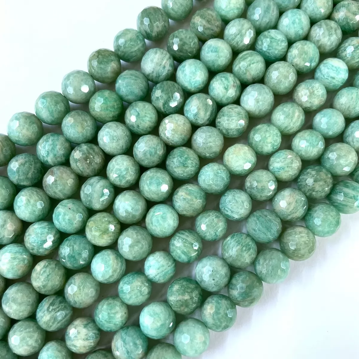 African Amazonite, Faceted Round, Approx 4mm-12mm, Approx 380mm