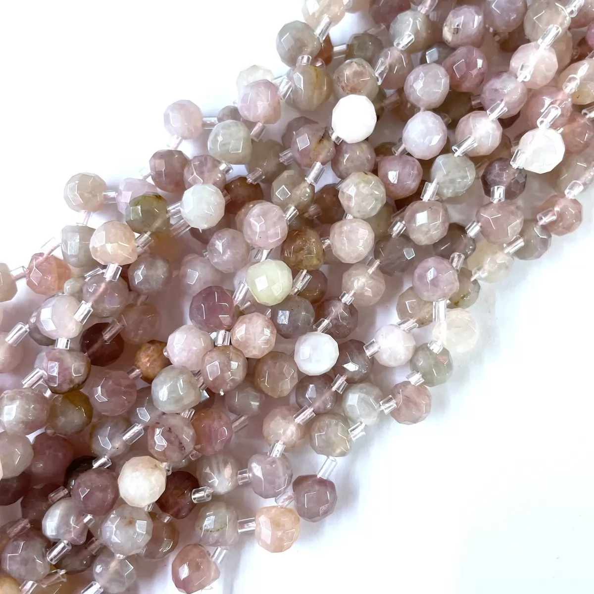 Madagascar Rose Quartz,, Faceted Briolette, 7mm, Approx 380mm