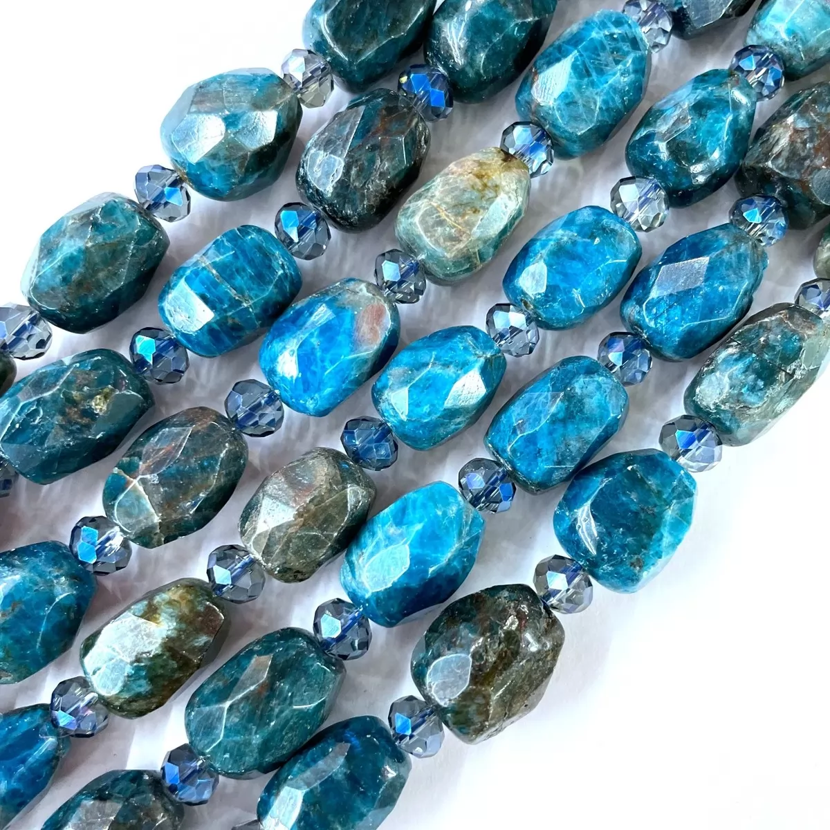 Apatite, Faceted Nuggets with Spacer,13x18mm, Approx 380mm