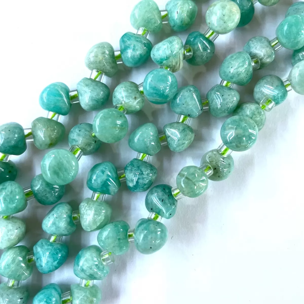 African Amazonite, Faceted Briolette, 7mm, Approx 380mm