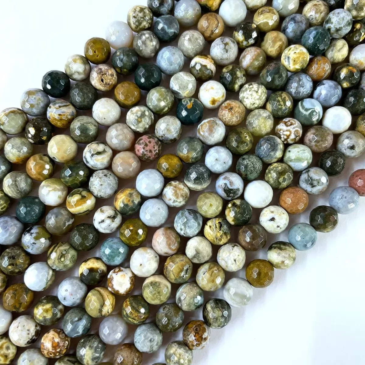 Ocean Jasper, Faceted Round, Approx 4mm-12mm, Approx 380mm