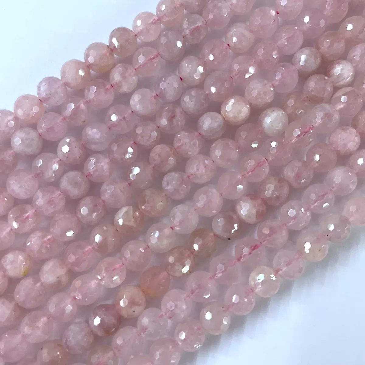 Madagascar Rose Quartz, Faceted Round, Approx 4mm-12mm, Approx 380mm