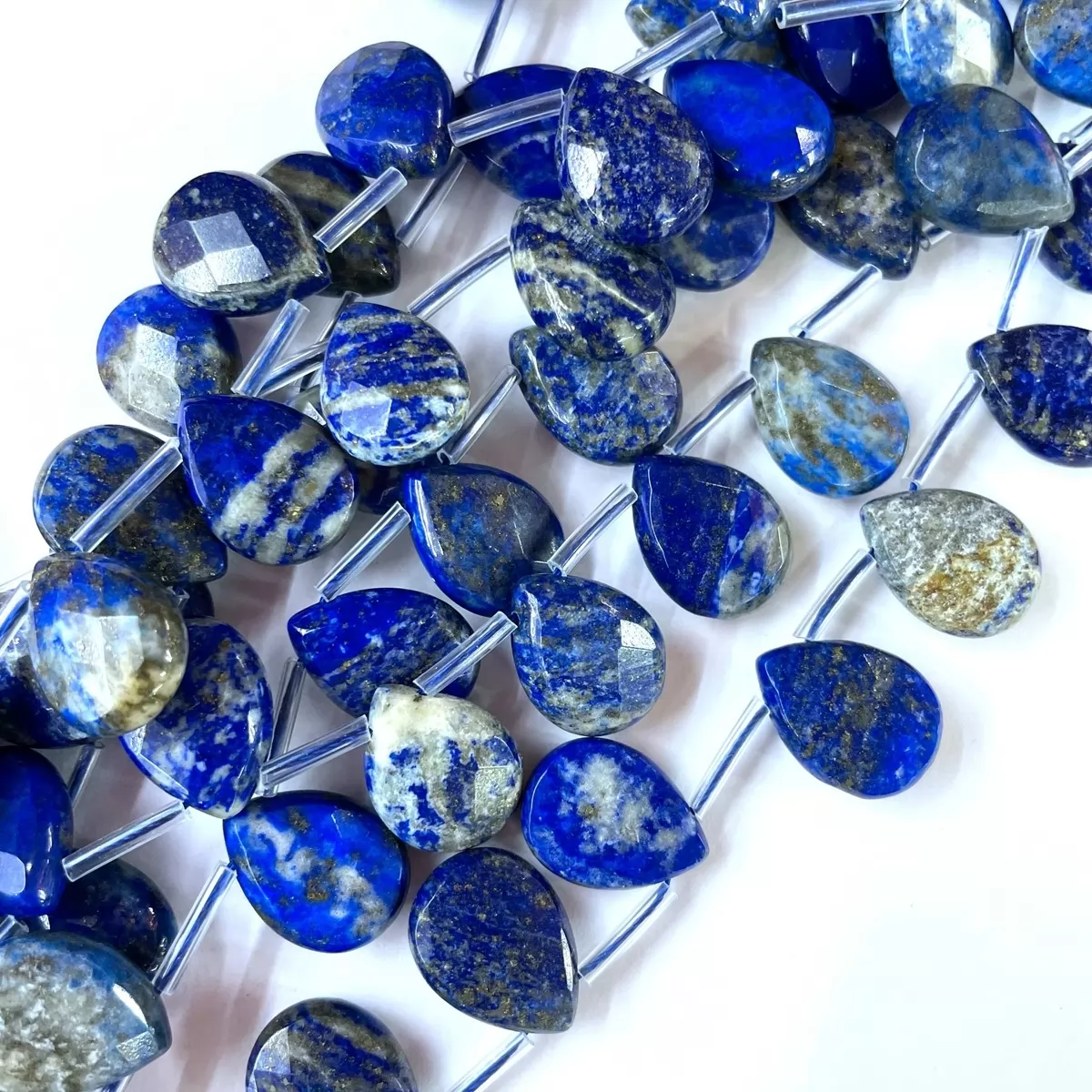 Lapis Lazuli, Faceted Drop, 13x18mm, Approx 380mm