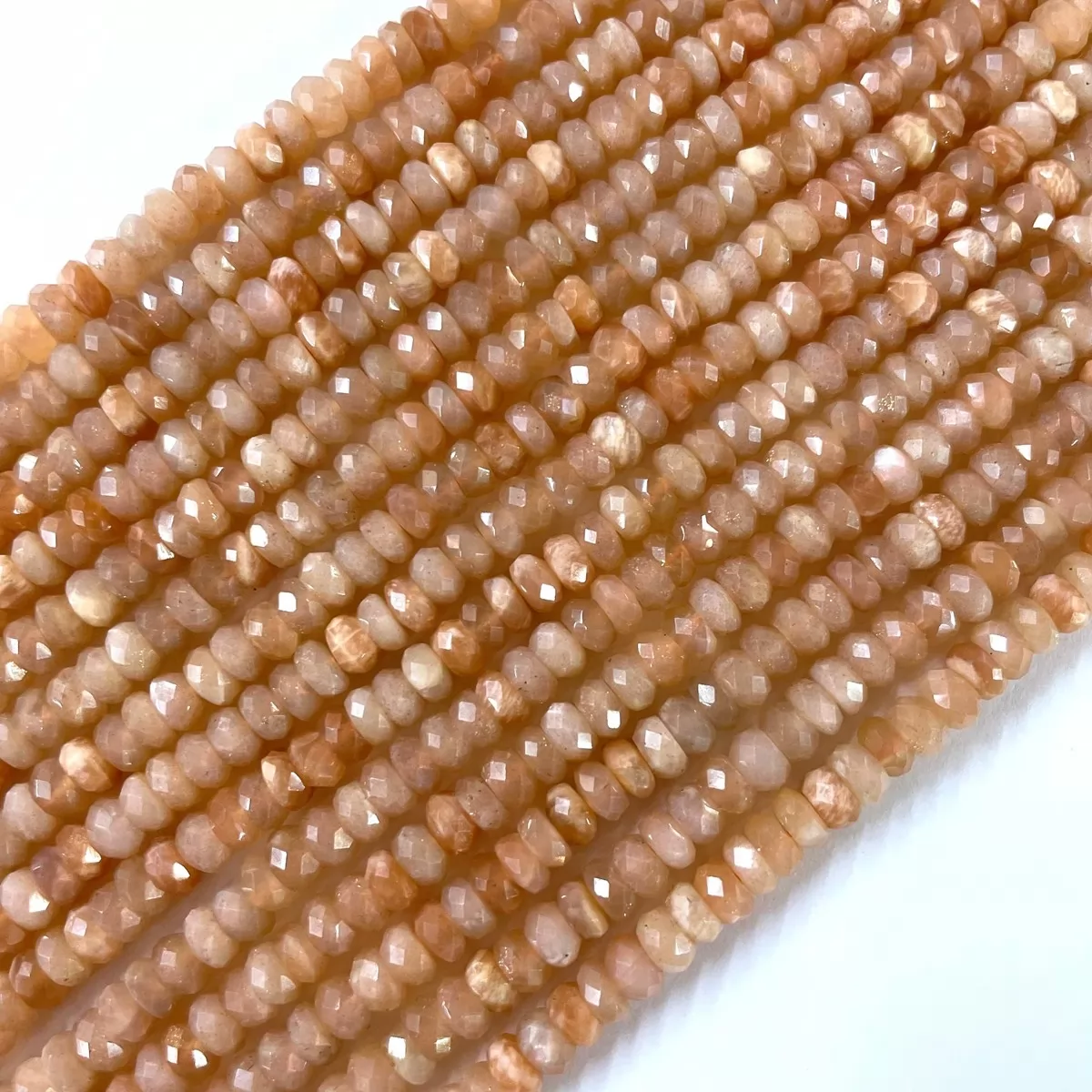 Sunstone, Faceted Rondelle,3x6mm, Approx 380mm