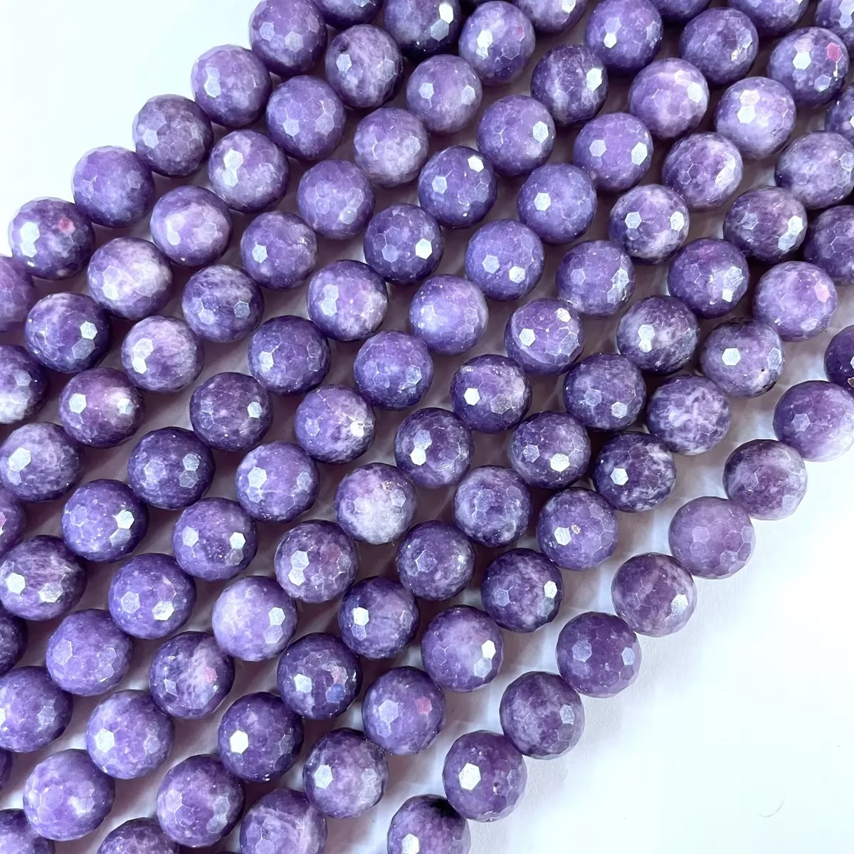 Lepidolite Purple, Faceted Round, Approx 4mm-12mm, Approx 380mm