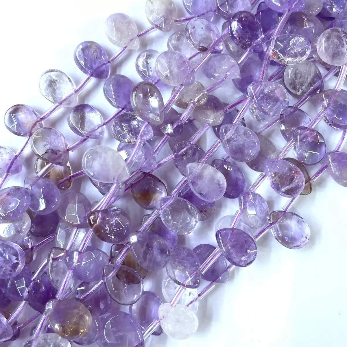 Light Amethyst, Faceted Drop, 10x14mm, Approx 380mm