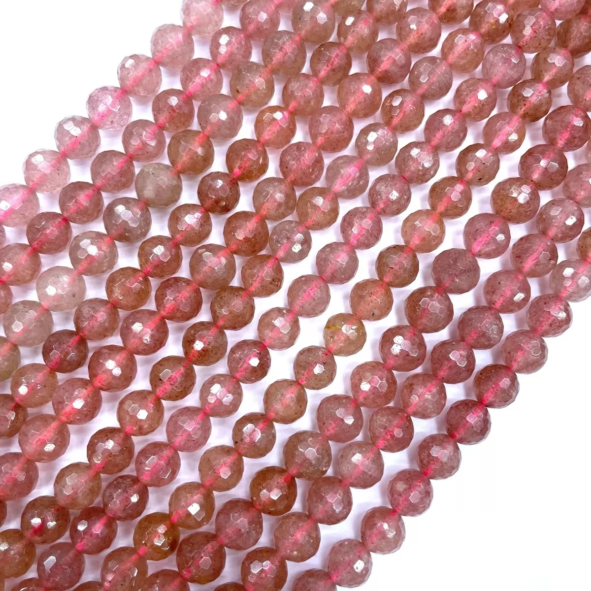 Strawberry Quartz, Faceted Round,4-12mm, Approx 380mm