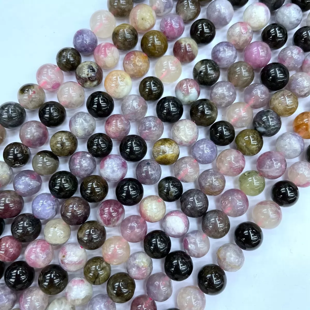 Multicolor Tourmaline, Plain Round,4-12mm, Approx 380mm