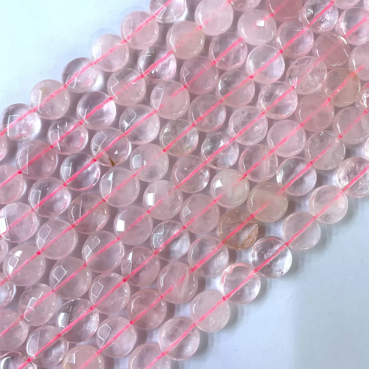 Rose Quartz, Faceted Oval, 10X14mm, Approx 380mm