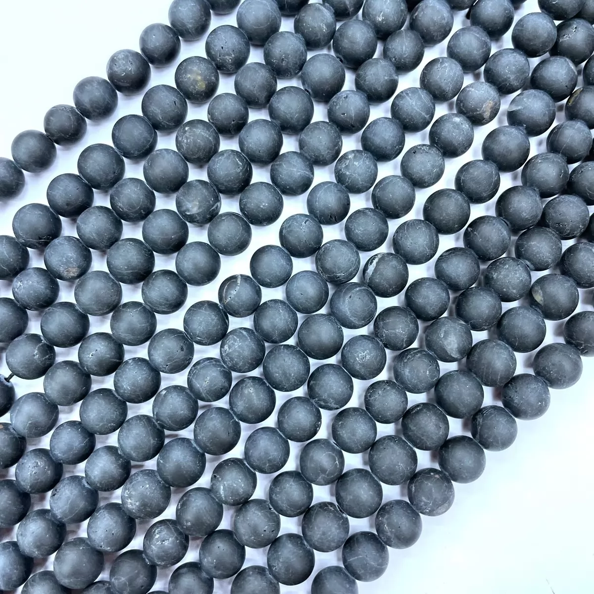 Black Tourmaline, Matte Round,4-12mm, Approx 380mm