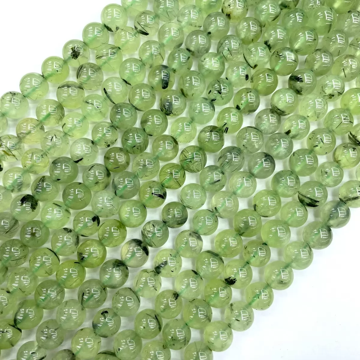 Prehnite Clear, Plain Round,4-12mm, Approx 380mm