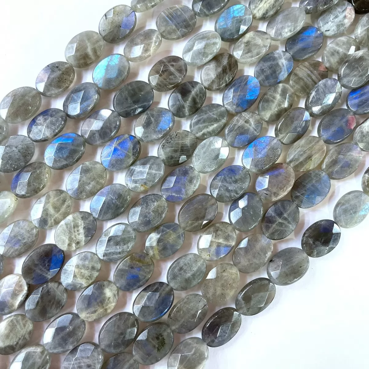Labradorite, Faceted Oval, 10X14mm, Approx 380mm