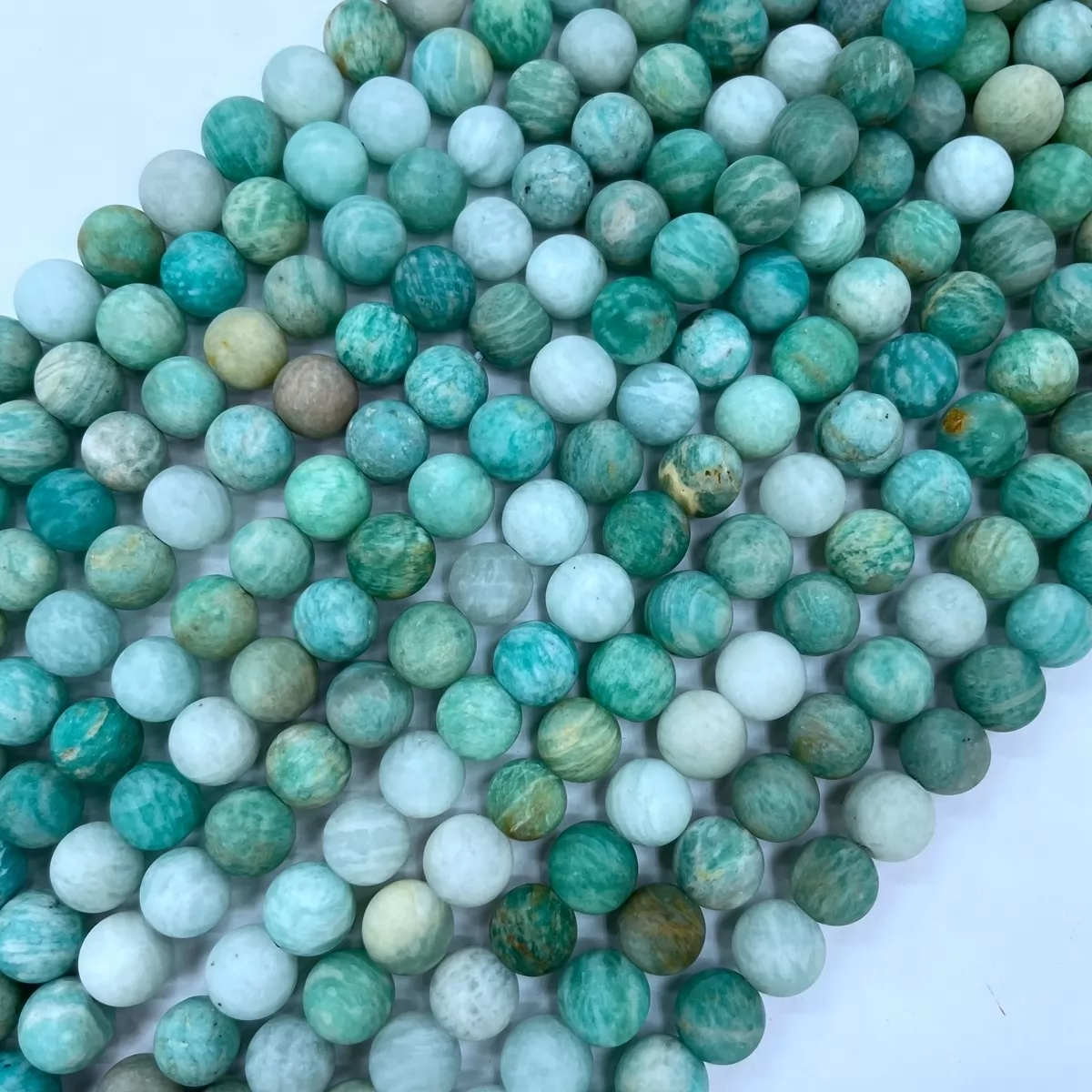 Amazonite, Matte Round,4-12mm, Approx 380mm