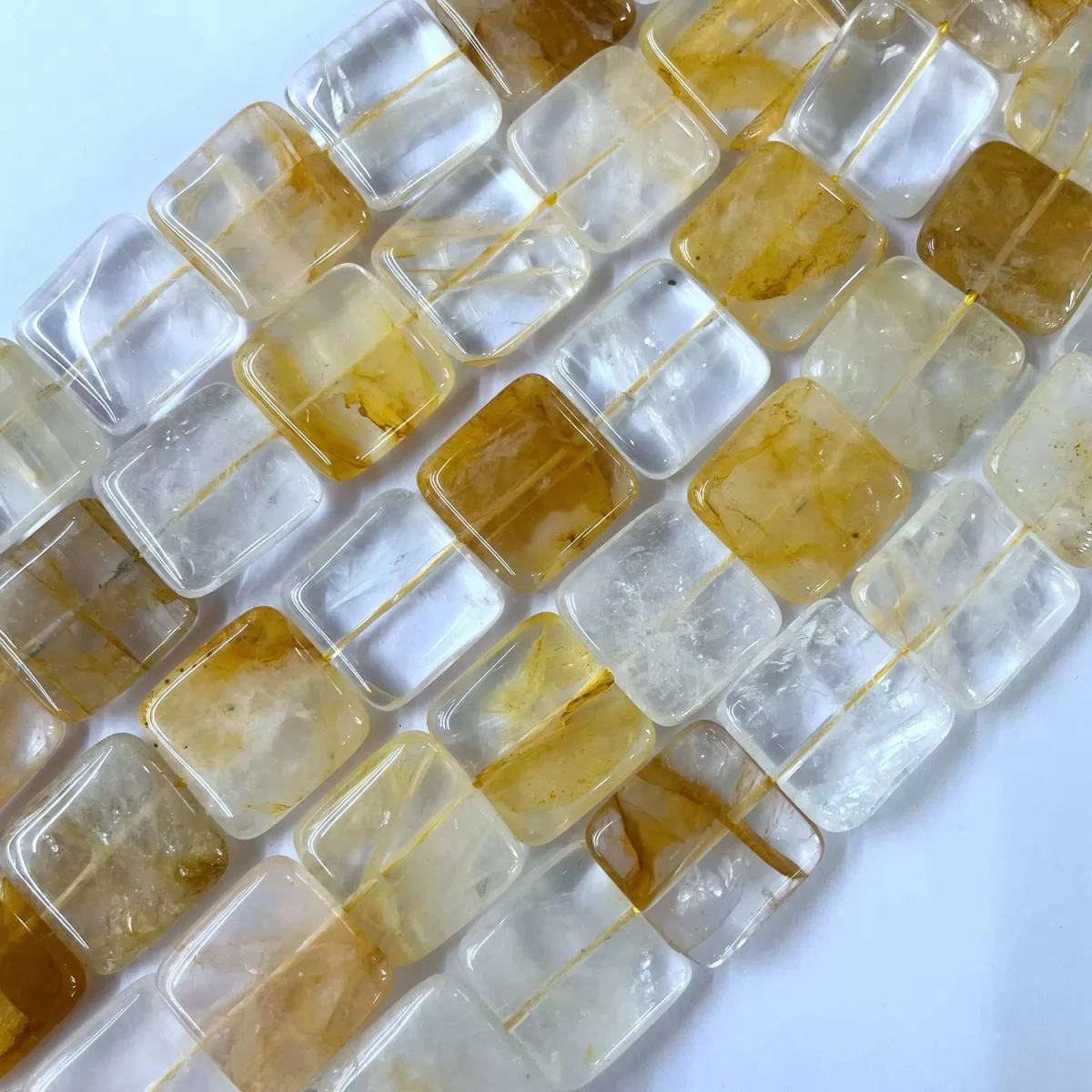 Yellow Hematoid Quartz, Rectangle, 20mm, Approx 380mm