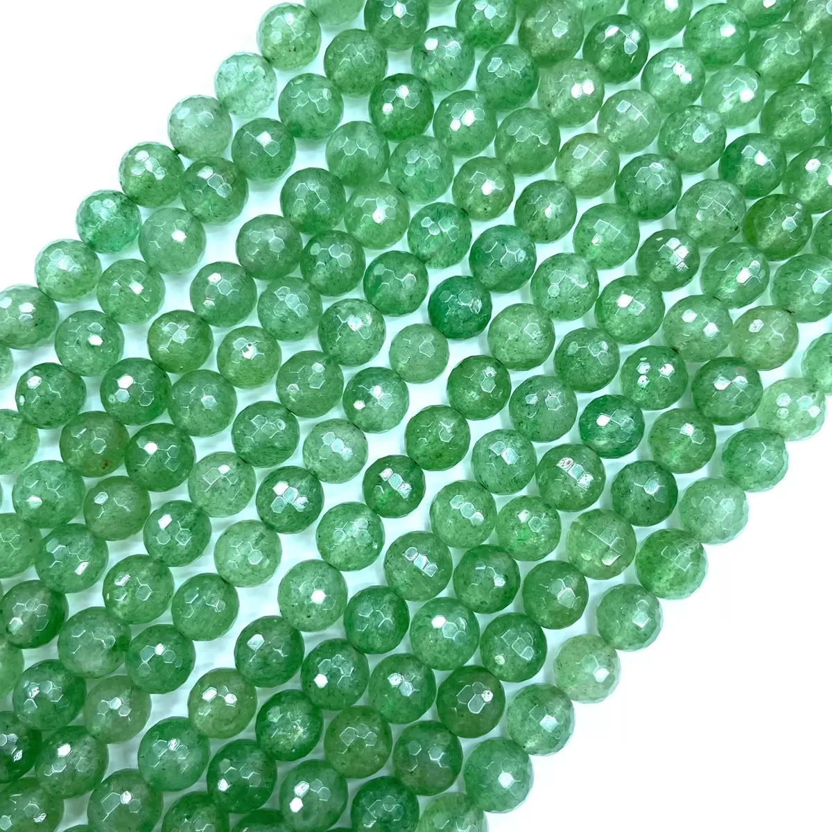 Green Strawberry Quartz, Faceted Round,4-12mm, Approx 380mm