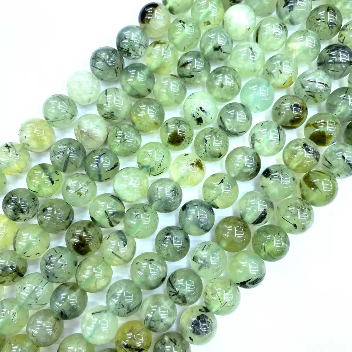 Prehnite Black, Plain Round,4-12mm, Approx 380mm