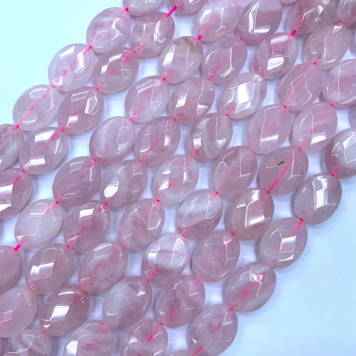 Rose Quartz, Faceted Oval,13x17mm, Approx 380mm