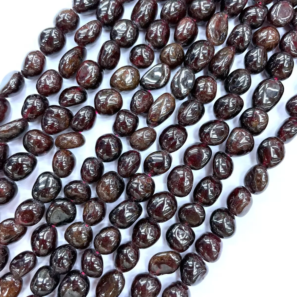 Garnet, Plain Nuggets,8x9mm, Approx 380mm