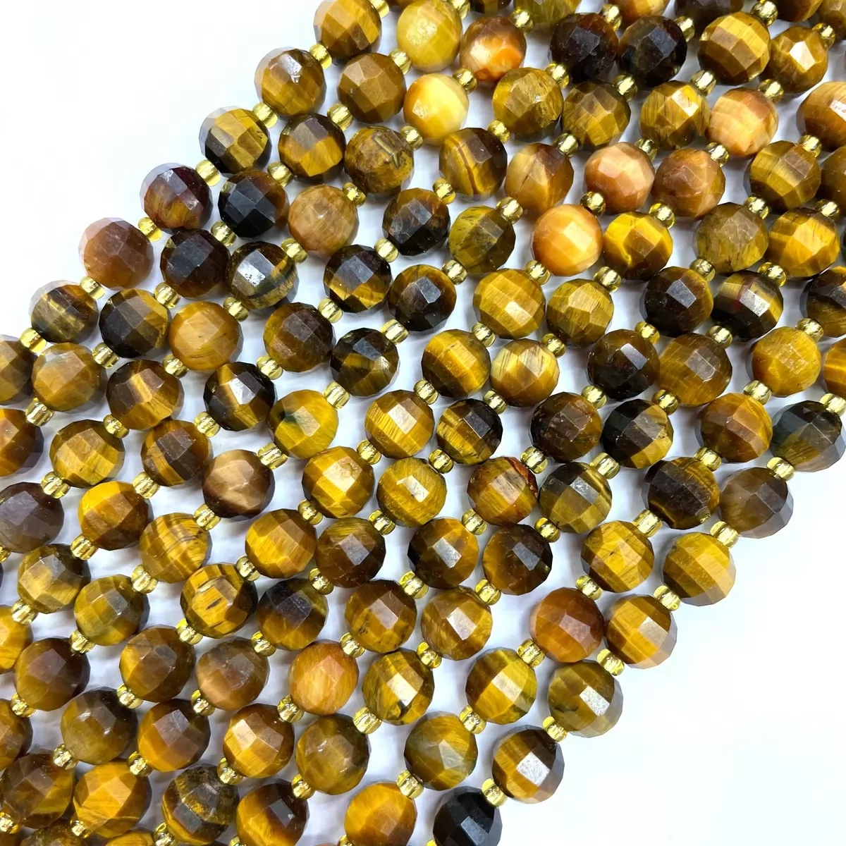 Yellow Tiger Eye, Lantern,8-10mm, Approx 380mm