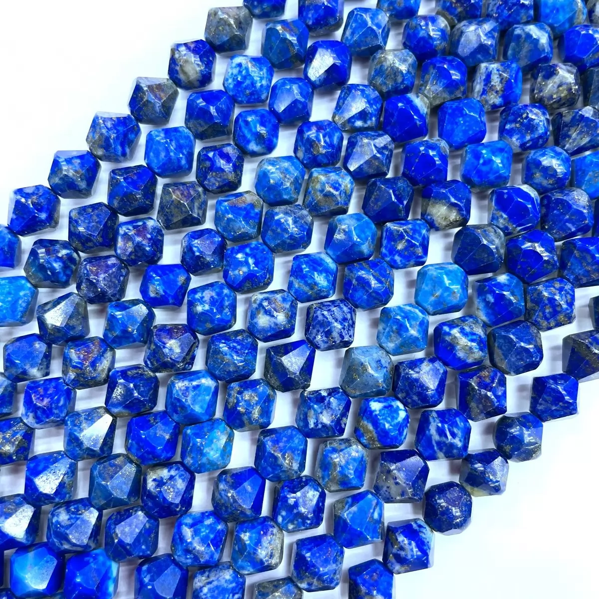 Lapis Lazuli, Faceted Satellite,8mm, Approx 380mm