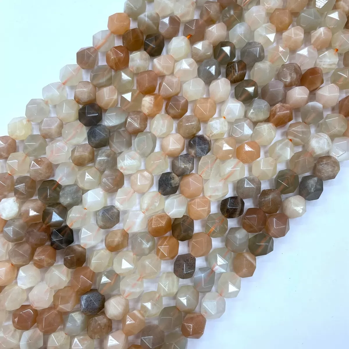 Multicolor Moonstone, Star Faceted Round,8-10mm, Approx 380mm