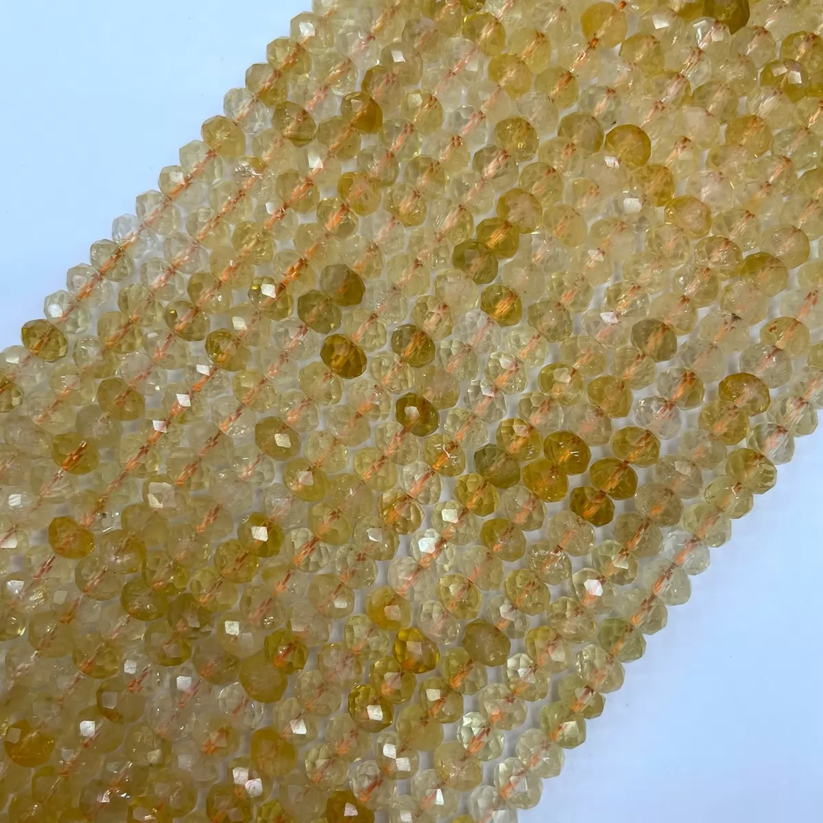Citrine, Faceted Rondelle, 6-10mm, Approx 380mm