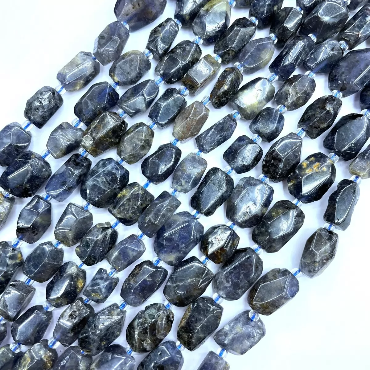 Lolite, Irregular Faceted Nuggets,8x12mm, Approx 380mm